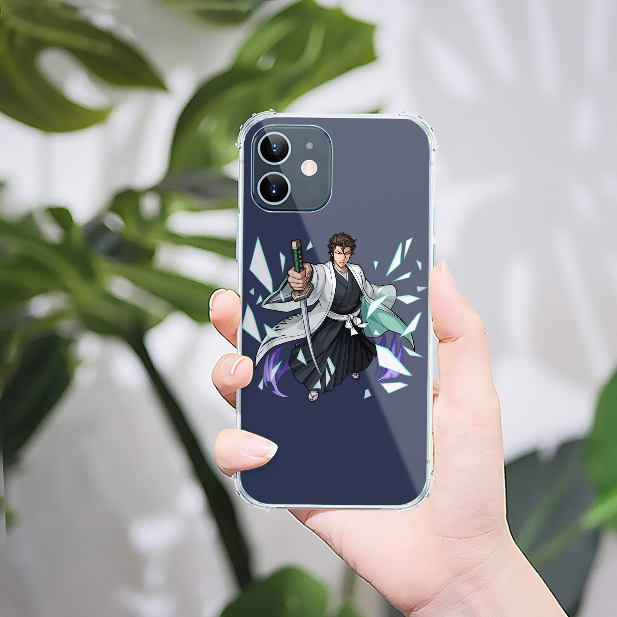 （画像用） ブリーチ 藍染 惣右介（あいぜん そうすけ） BLEACH Aizen Sousuke 【iPhone 12シリーズ対応】透明スマホケース（クリアソフトケース）